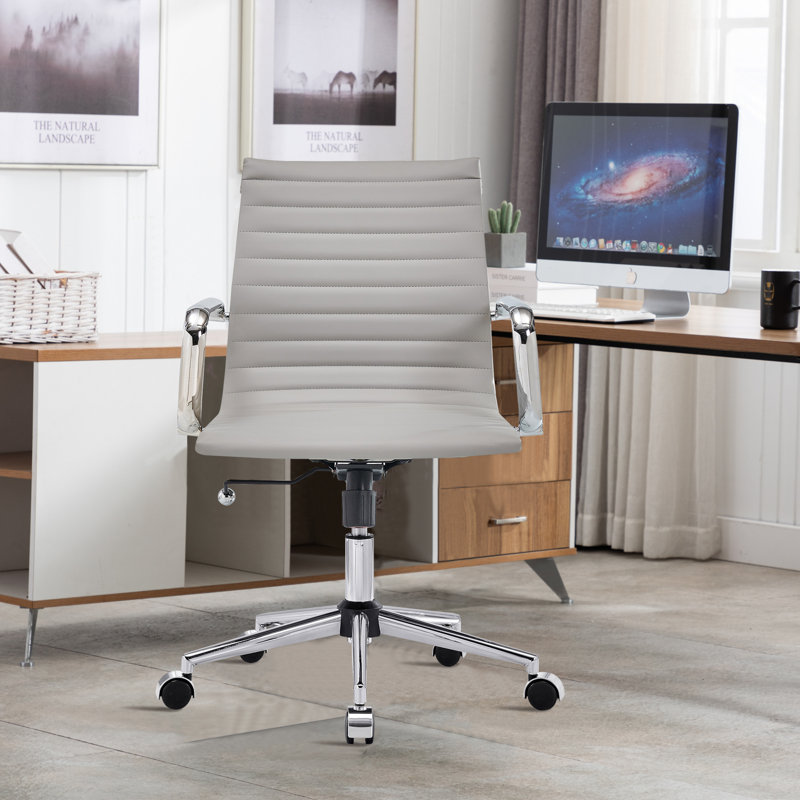 Fauteuil de conférence ergonomique à dossier moyen Rogalski, Gris, Argent