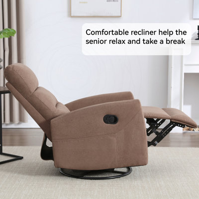 Fauteuil inclinable manuel avec chaise berçante, pivotant et pivotant à 360 °