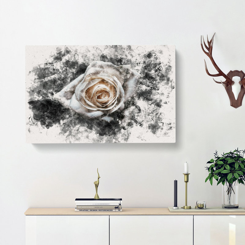 A White Rose - Wrapped Canvas, 40cm H x 60cm W x 3cm D