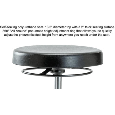 Adjustable Height Lab Stool with Removable Casters/Wheels