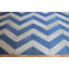 Area Cowhide Chevron Area Rug in Blue/Cream-36940532