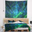 Tapisserie abstraite vert et bleu électrique-28496747