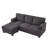 86" Linen Upholstered Sofa with a Movable Storage Ottoman, Underseat Storage and 2 Flip-up Armrests-117792575