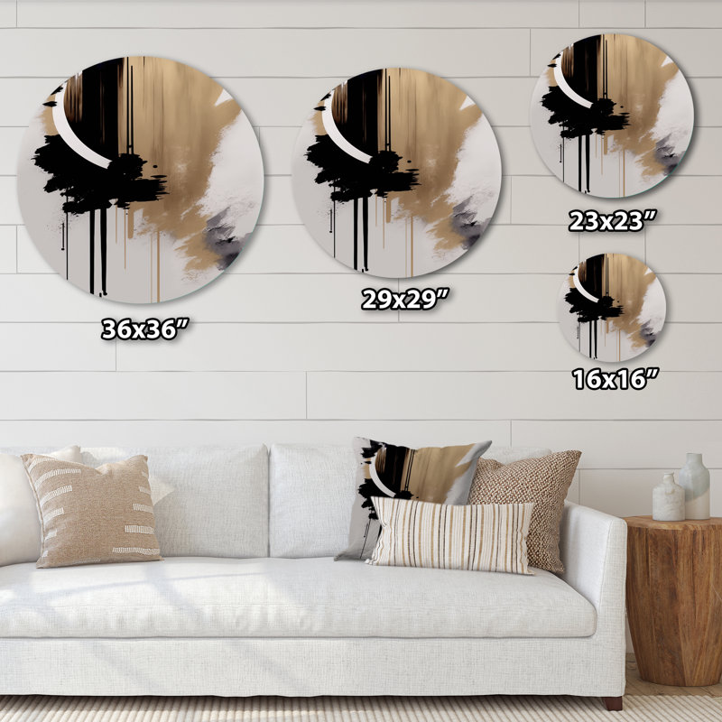 Poole - Art abstrait rond en métal, H 16 po x l 16 po