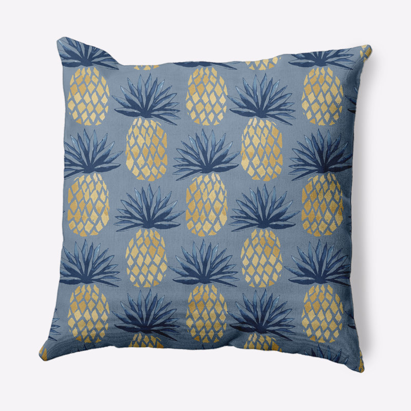 Vathylakas Pineapple Stripes Pillow Cover & Insert, Dusty Smoke, 18" x 18"