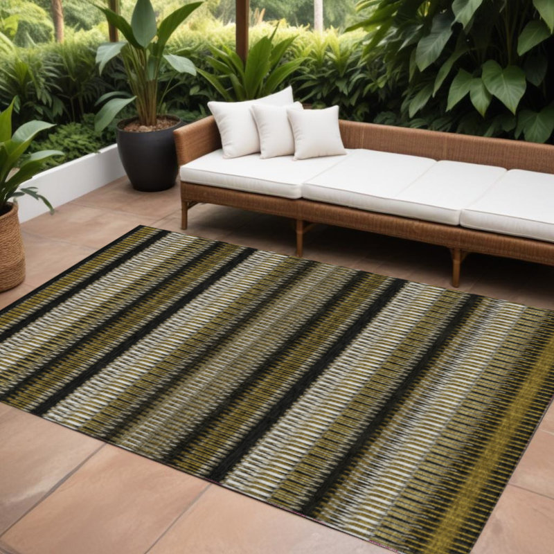 Tapis intérieur lavable rayé ivoire 5 pi x 8 pi, Rectangle 9' X 12'