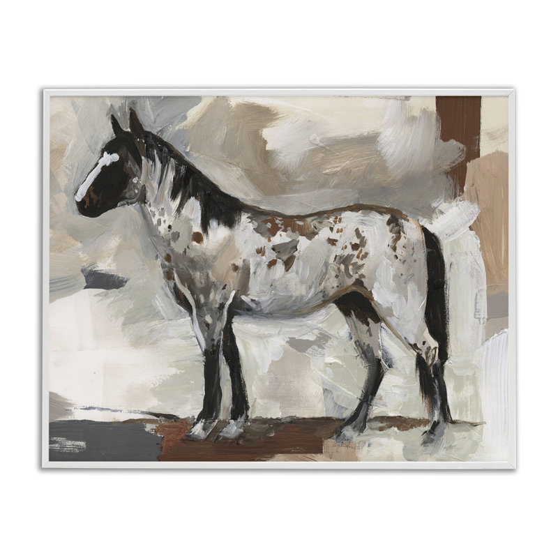 Expressionniste, portrait de cheval terreux, estampe numérique, design par Victoria Barnes, H 11 po x l 14 po