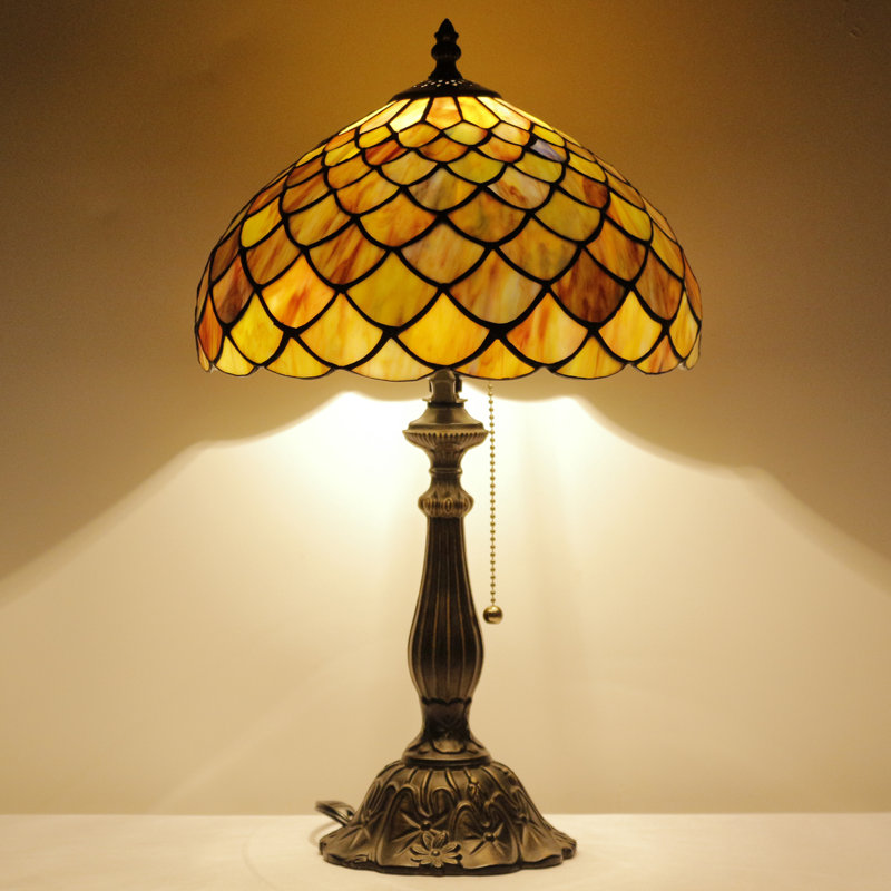 Lampe de table en verre teinté Tiffany