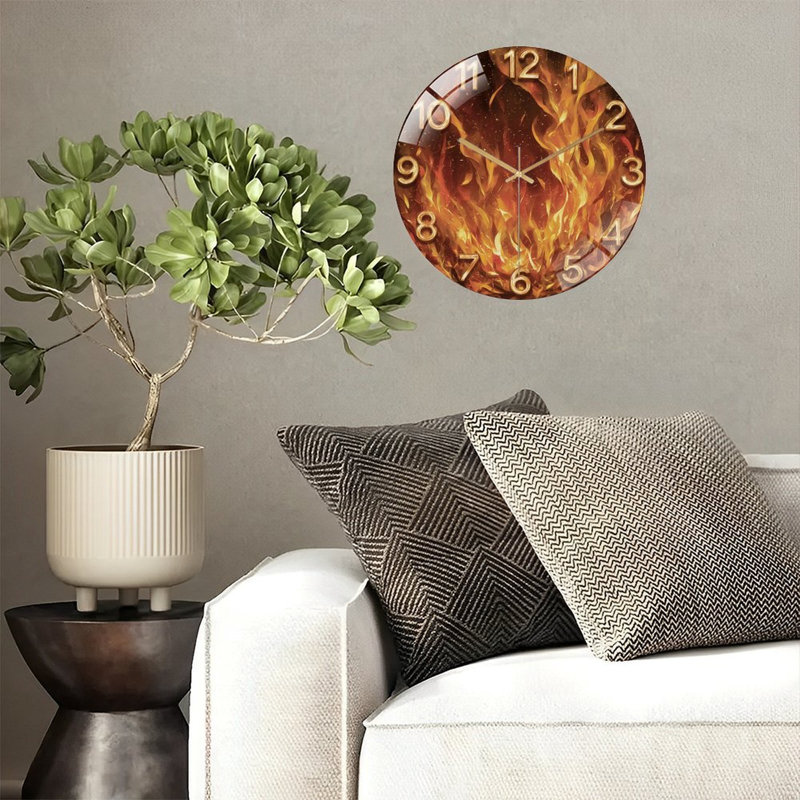 Horloge murale en verre Fiery