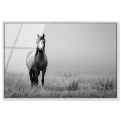 «Lone Stallion II Shadowbox», reproduction d'art mural par Notoriart, cadre noir, 15 x 10