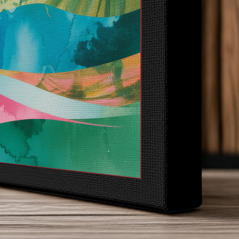 Rhythms Tropical 1 Piece Wrapped Canvas Wall Art, 36x24 - 91.4 x 61.0 cm, Black Border
