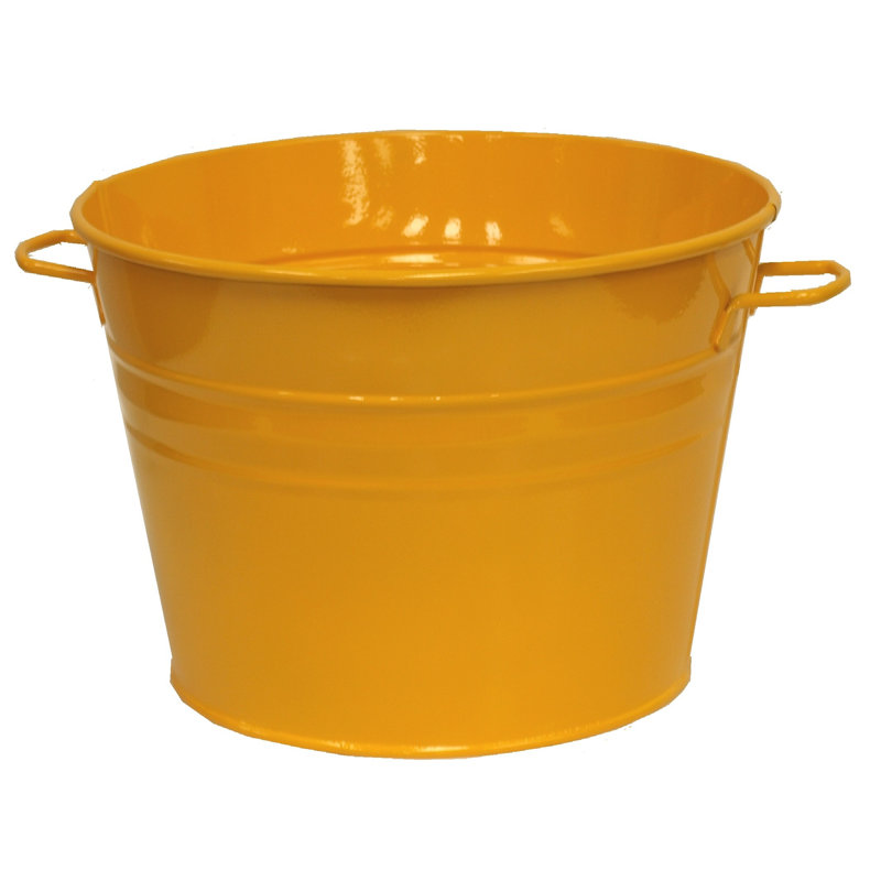 Bac à fleurs en acier émaillé galvanisé., Safran, H 12 po x l 15 po x P 15 po