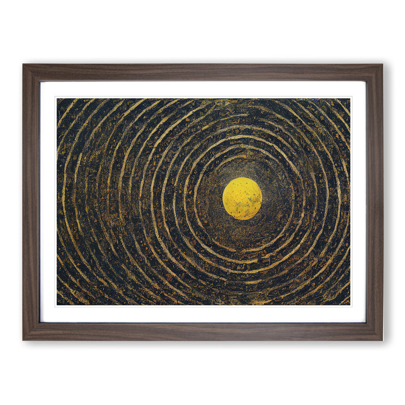 Abstract Sunset Sun Vol.6 - Framed Print, 46cm H x 64cm W x 2cm D, Walnut Framed