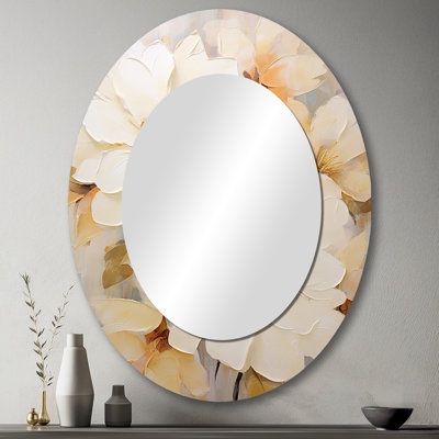 Miroir mural gracieux Rhododendron I - Beige