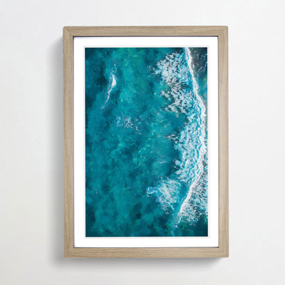 Waves in Brisbane Australia - Picture Frame Graphic Art Print