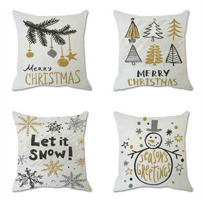 Housse de coussin en lin pour Noël