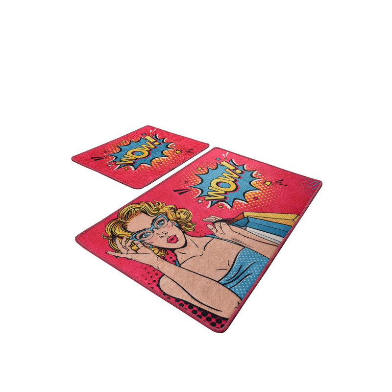 Ensemble de tapis de bain antibactérien (2 pièces), 100% polyester, 19,7 po x 23,6 po et 23,6 po x 39,4 po | Sous-tapis antidérapant, hauteur des poils: 0,4 po | Lavable à la machine, doux et durable, idéal pour la sécurité et le confort de la salle de bain
