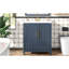 Meuble-lavabo et lavabo de salle de bain moderne bleu, bois massif et panneau de fibres à densité moyenne, conception peu encombrante