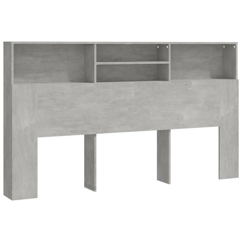 Melby Headboard Cabinet, Concrete Grey, Super King (6')