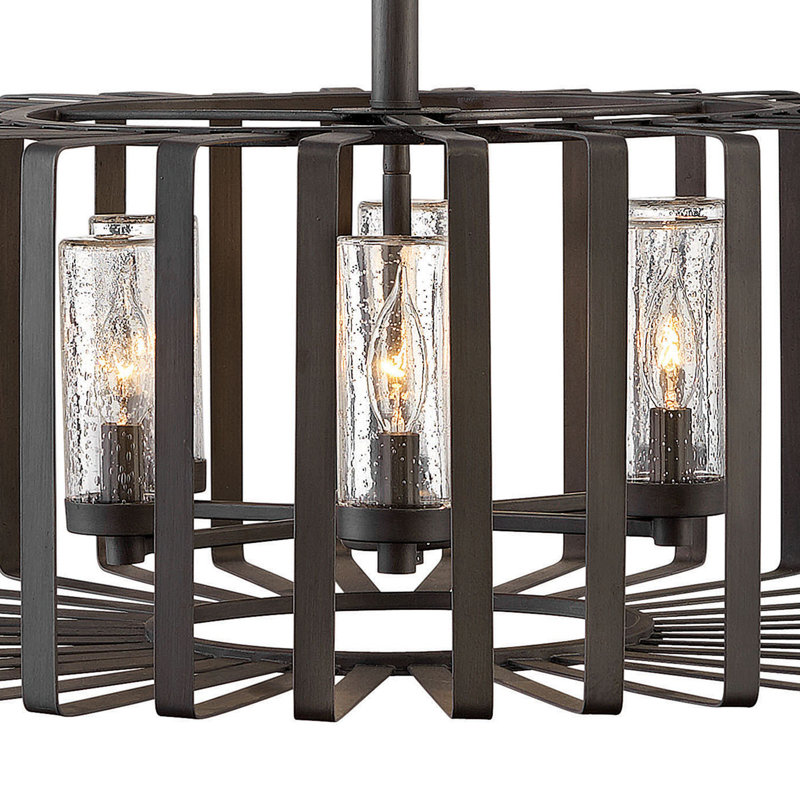 Reid Six-Light 12V Outdoor Caged Chandelier