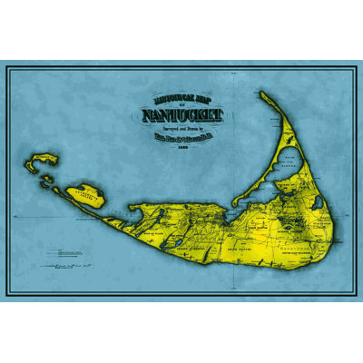 Carte de Nantucket - reproduction sur toile tendue