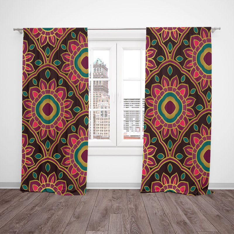 Panneaux de rideaux semi-transparents à motif floral, L 20 po x L 61 po