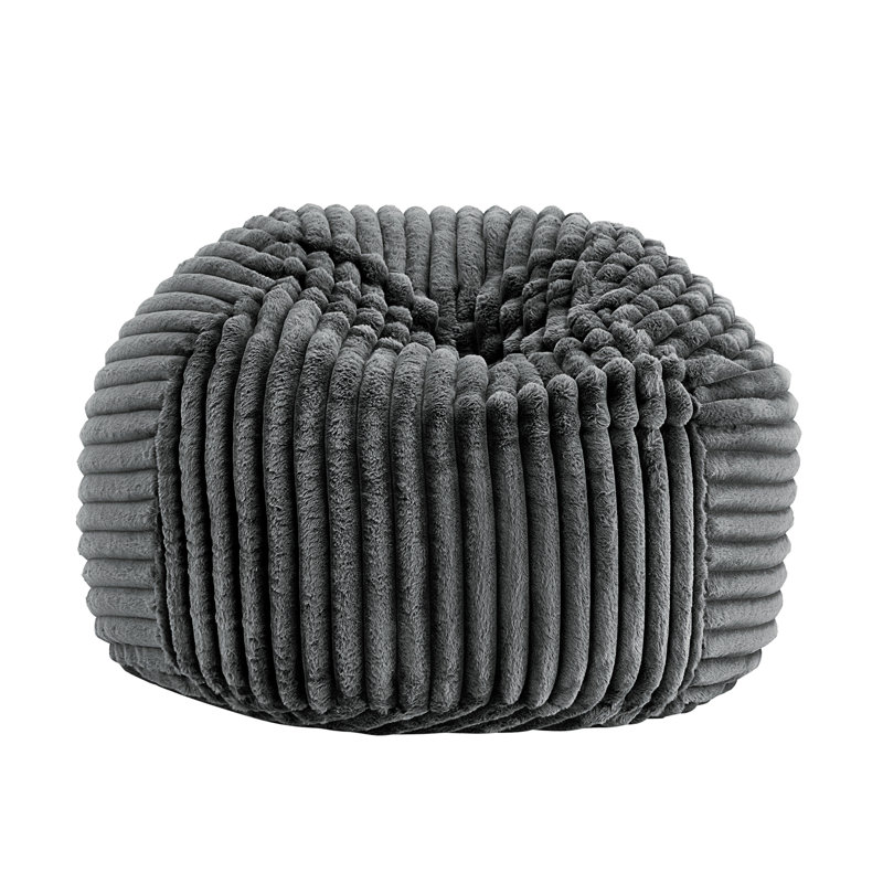 40 Inch Minky Gunmetal Memory Foam Lounger, Gray Polyester