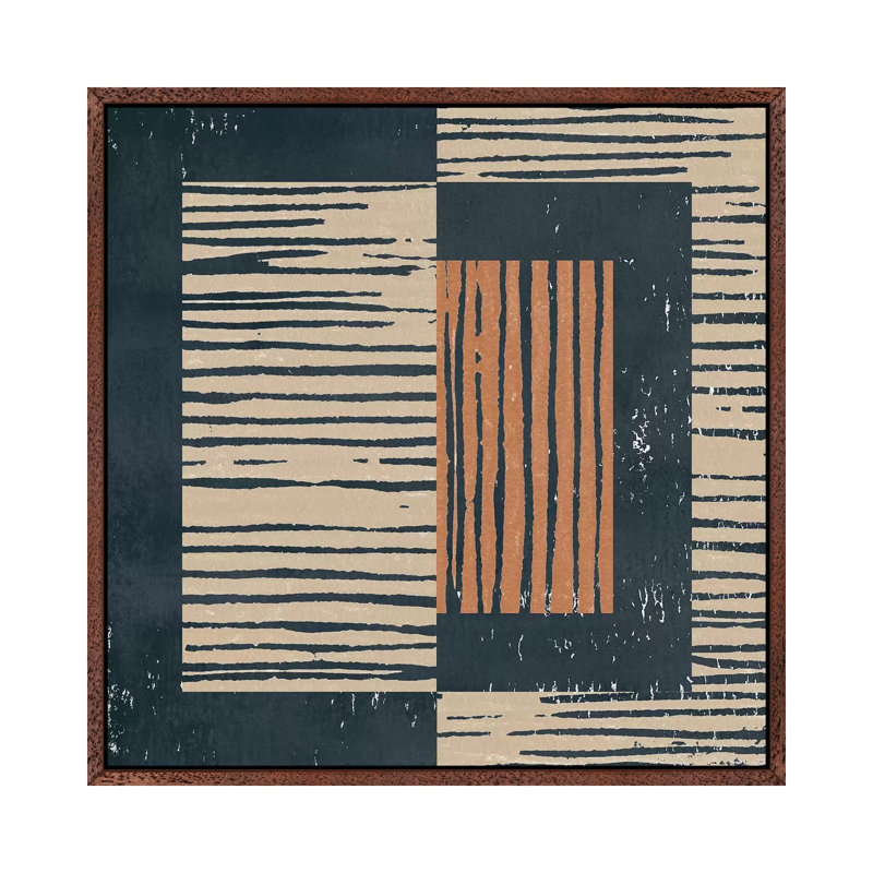 Primitive II by Moira Hershey - Print on Canvas, 45.72cm H x 45.72cm W x 3.81cm D, Classic Brown Wood Floater Framed