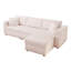 106.3" Soft  3-Person Sofa. Matches 30.7" Ottoman With Hydraulic Lift. Comfortable & Stylish. For Bedroom Light Pink.