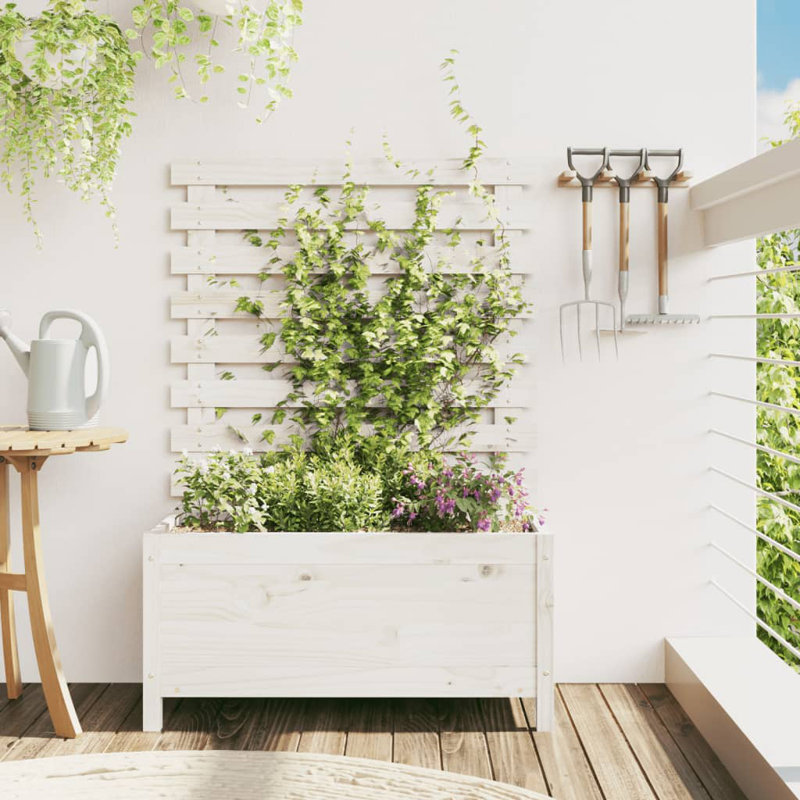 Addelin Wood Planter Box, 114cm H x 79cm W x 39.5cm D, Brown