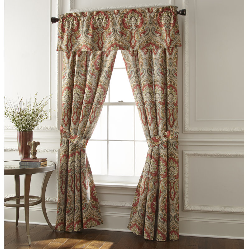 Harrogate Paisley Ruffled 80'' W Window Valance in