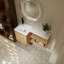 Meuble-lavabo de coin mural 36 po avec lavabo en résine, finition chêne clair-1799479725