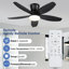Ventilateur de plafond encastré 36/42/48 po à profil bas avec éclairage et télécommande-647977975-647977973