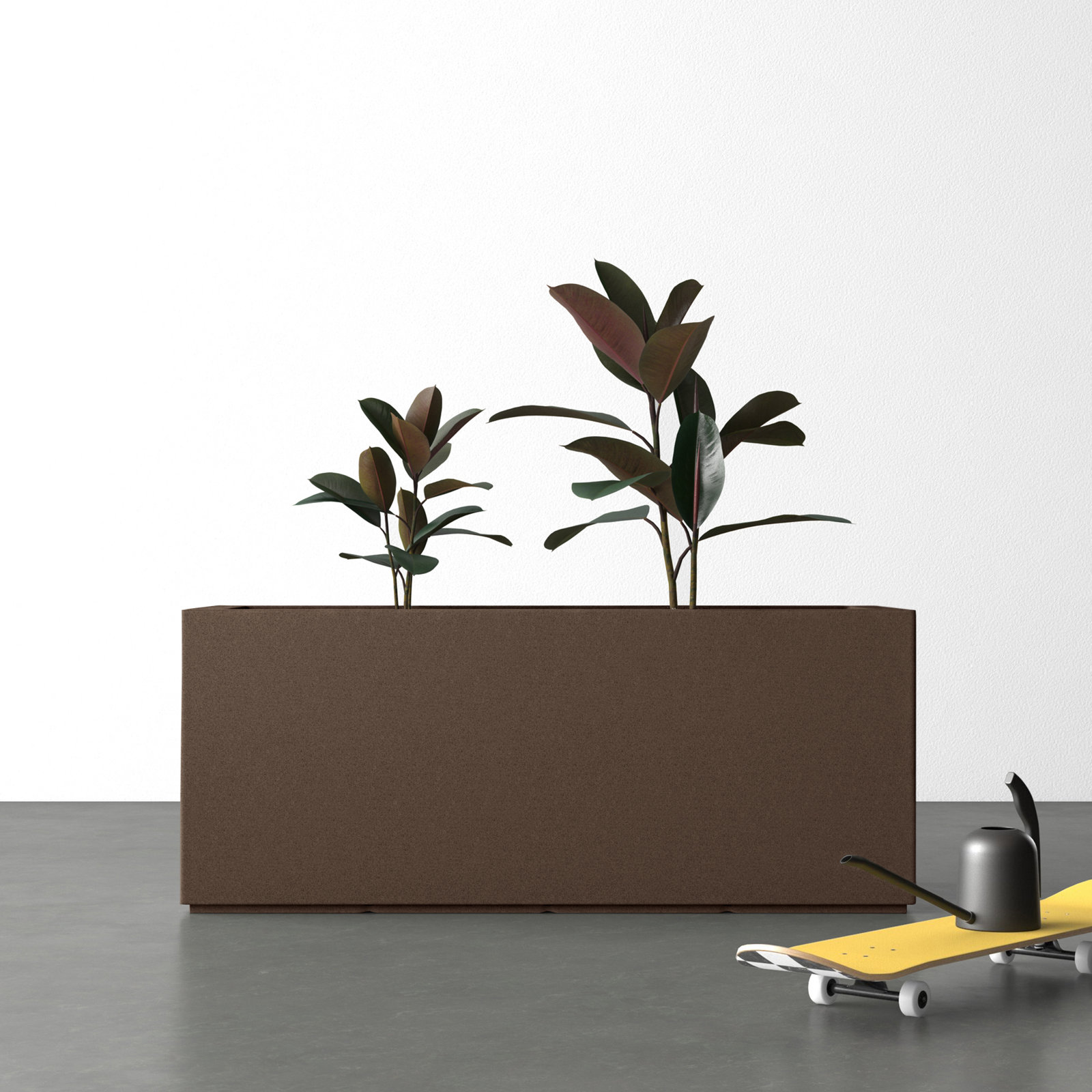 Gita Planter Box, Chocolate Brown, 19" H x 46" W x 17" D