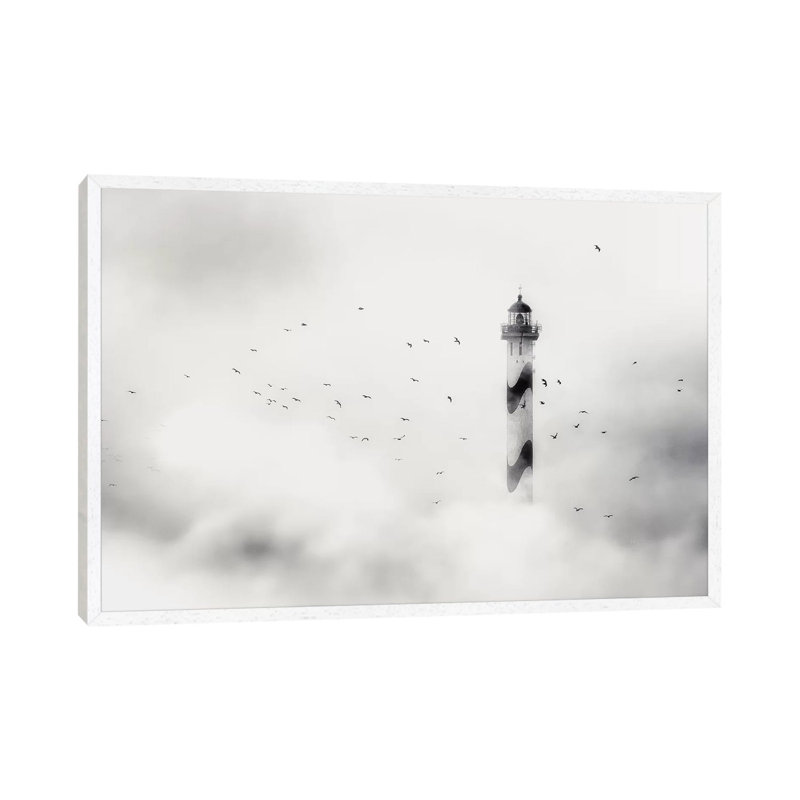 The Fog by Piet Flour - Print on Canvas, 45.72cm H x 66.04cm W x 3.81cm D, White Floater Framed