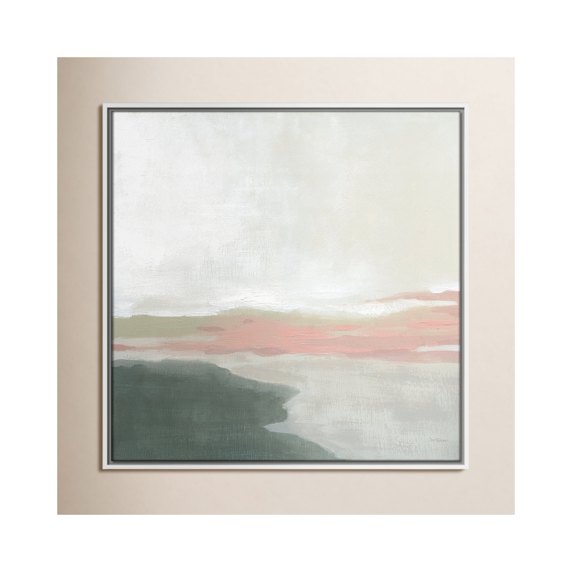 Still Lake by Carol Robinson - Floater Frame Print on Canvas, 17.5" H x 17.5" W x 2" D, White