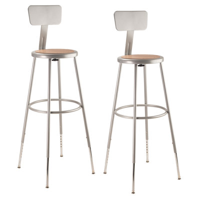 Backed Adjustable Height Ergonomic Lab Stool Footring