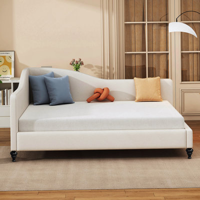 L-Shaped Daybed With Solid Wood Legs
