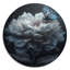 «White Flower Blooming Butterflies» - art mural floral rond en métal-88628658