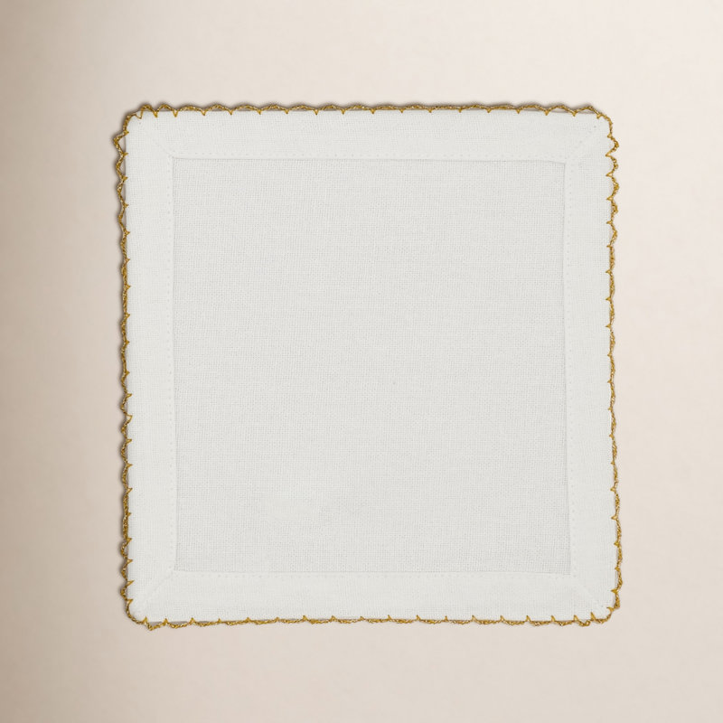 Vessie Cotton Square Napkin, Gold, 6" x 6"