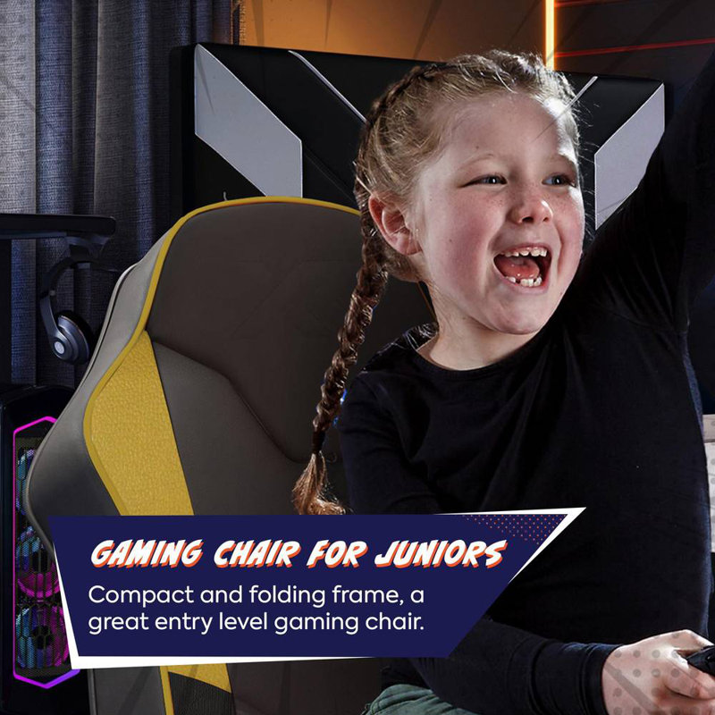 X Rocker Shadow 2.0 Audio Floor Rocker Gaming Chair, Gold
