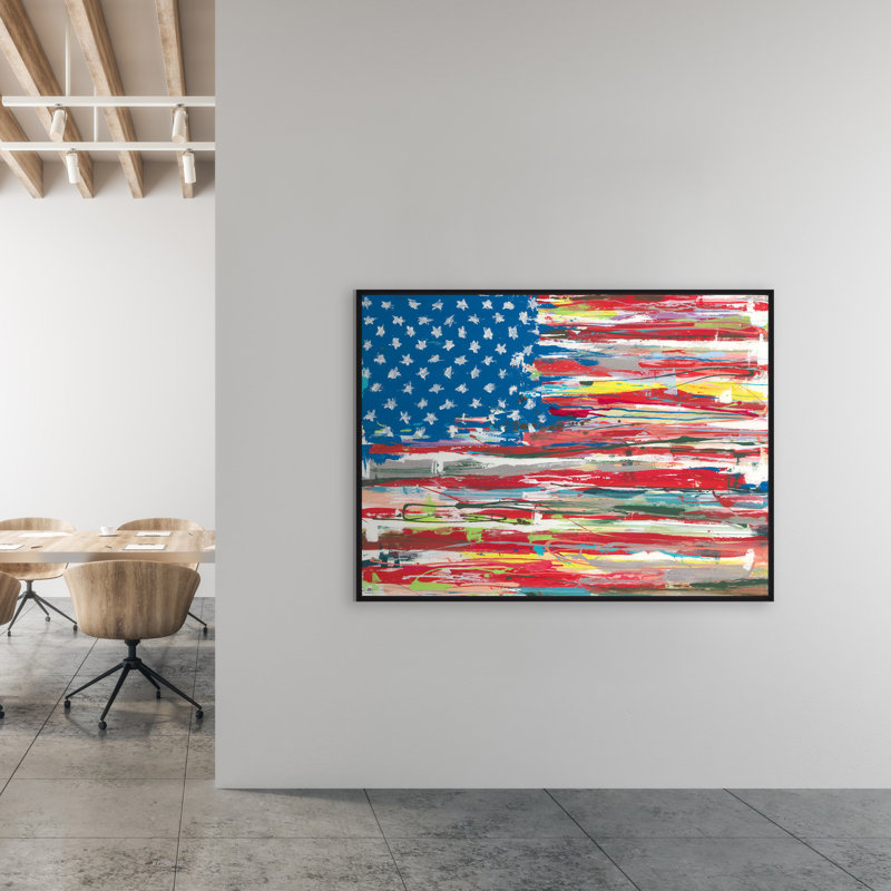 "USA" par Bella Lane, art mural encadré, Image au gel brossé