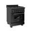ZLINE 24" Legacy Dual Fuel Range w/ 4 Brass Burners & Oven in Black Stainless Steel