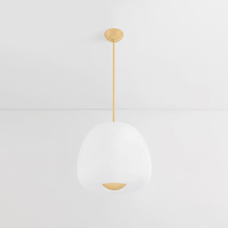 SCRANTON Pendant, Brass, 17.75" H x 19" W x 19" D