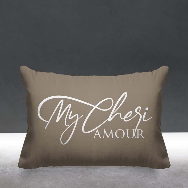 Housse et insert de coussin rectangulaire Aspire Cheri Amour, Beige