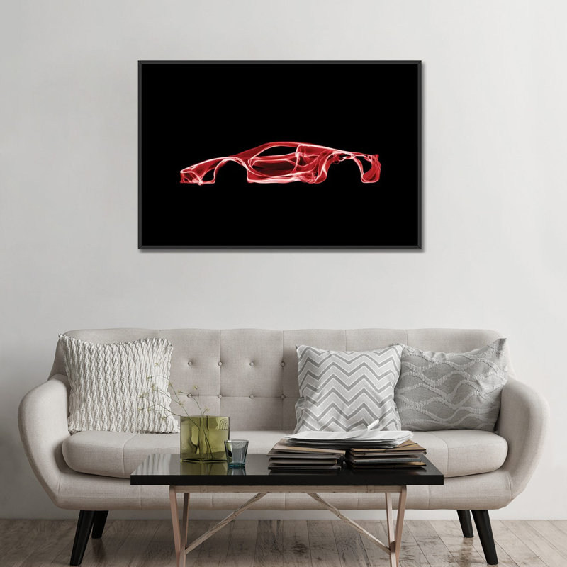«LaFerrari» par Octavian Mielu, impression sur toile, Toile avec cadre noir, Pas de tapis, H 32 po x l 48 po x P 1,5 po