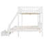 Lit superposé double au-dessus de simple et simple, lit superposé triple en bois avec tiroirs et garde-corps-2100861249