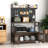 Kitchen Bakers Rack With Door And Microwave Oven Stand, Suitable For Small Areas To Enhance Storage, Organizer Versatile Hanging Items, Ample Adjustable Storage Shelves Glass - Unit, Water Finish,