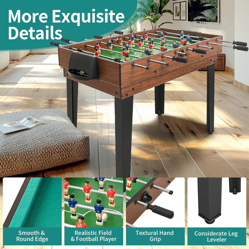 12-In-1 Combo Game Table Set For Adults, Multi Game Table For Game Room, Friends & Family /Hockey, Football, Pool