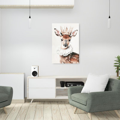 Reproduction d'art mural Regal Fawn Portrait Elegant Whimsical Contemporary